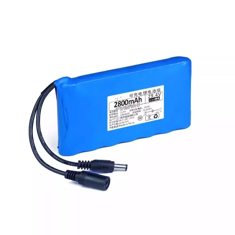 18650 7S1P 29.4V Lithium‑ion Rechargeable Battery+charger Pack for Lawn Mowers for LED Lights Car Wash Machines
