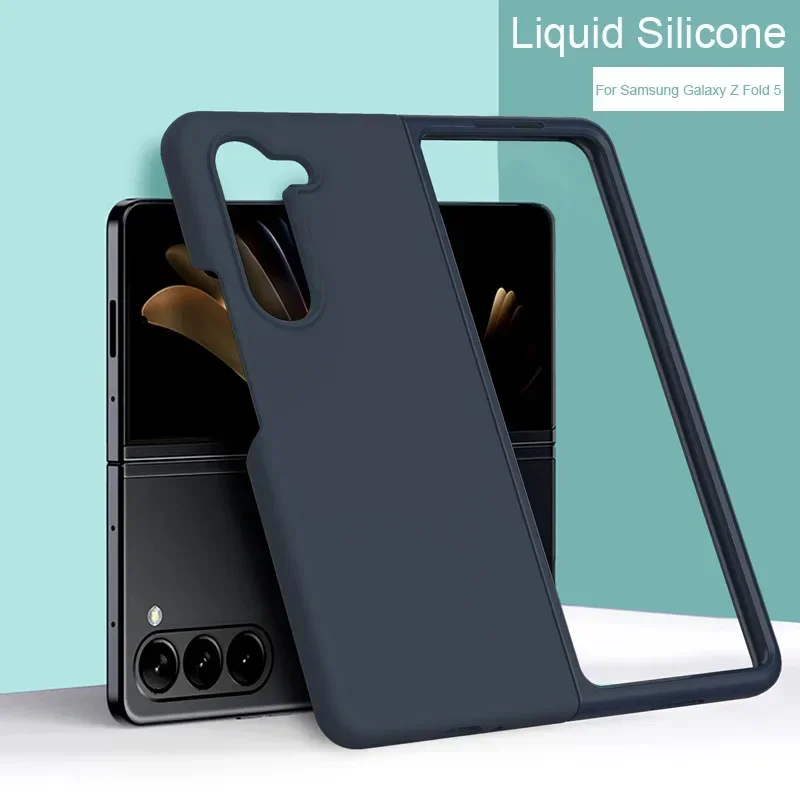 Coque Liquid Silicone Case For Samsung Galaxy Z Fold5 6 Ultra Thin Soft TPU Shockproof Phone Case For Z Fold 4 3 Protector Cover