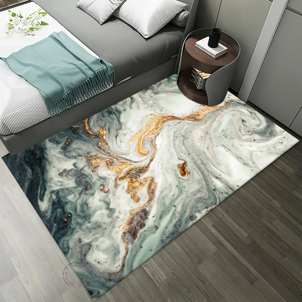 Marble Pattern Bedroom Bathroom Mat Non-Slip Living Room Rugs Home Entrance Carpet Door Mat Kitchen Floor Mat Tapis De Chambre