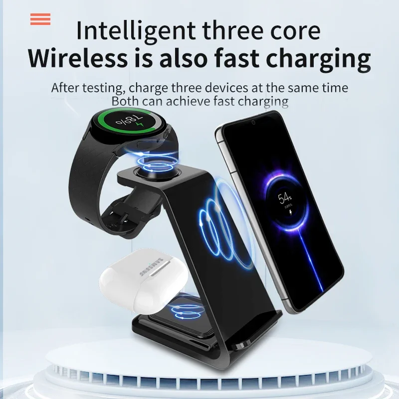 3 in 1 Wireless Charger Stand For Samsung Galaxy S23 S22 S21 Watch 6 Pro/5/4/3 Active 1 2 Buds 2 Pro Plus Fast Charging Station