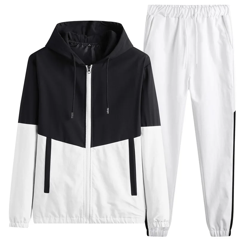 Spring Autumn Men's Casual Zipper Hooded Jacket And Pants Tracksuit Men New In Hoodies Coat Two Piece Sets