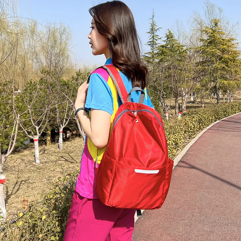 New Style Women's Business Backpack Nylon Solid Color Large Capacity Student Schoolbag Waterproof Hiking Travel Backpack 2024