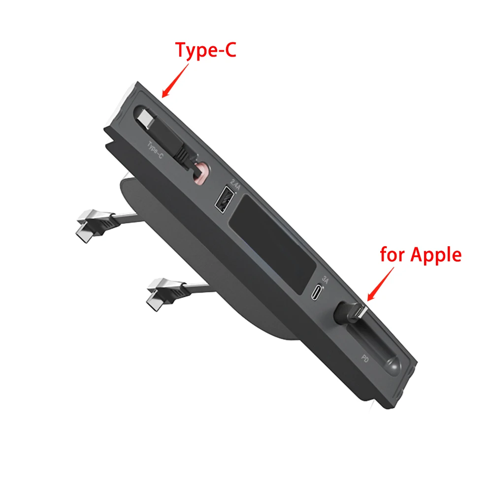 Smart Sensor Docking Station for Tesla Model 3 Y - 27W PD Type C Hub Quick Charger with USB LED Shunt Hub Extension