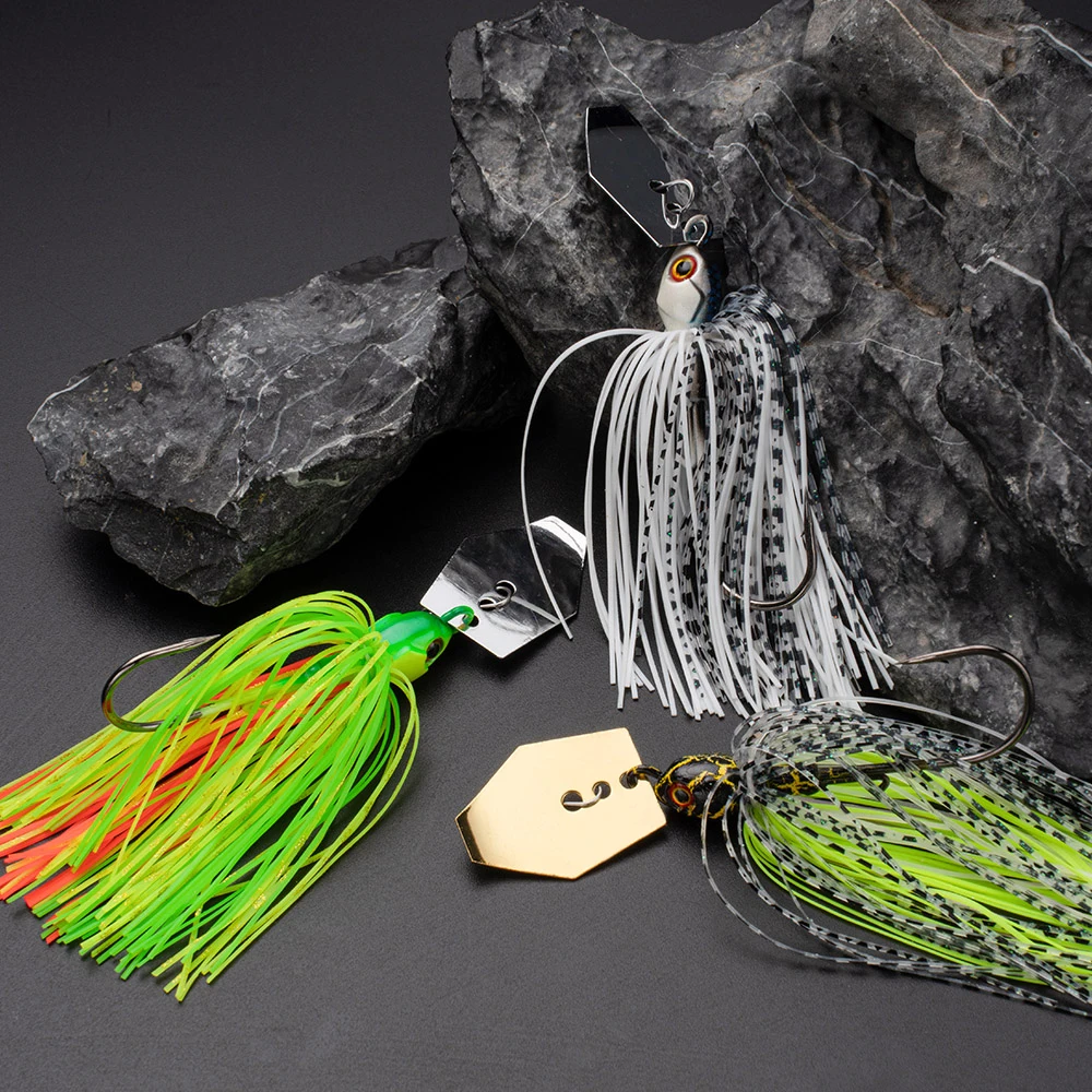 Metal Blade Rubber Jig Head Hook Spinner Bait 7g/9g/12g/14g/21g Fishing Lure Fishhook Pesca Chatter Weedless Wire Spinnerbait