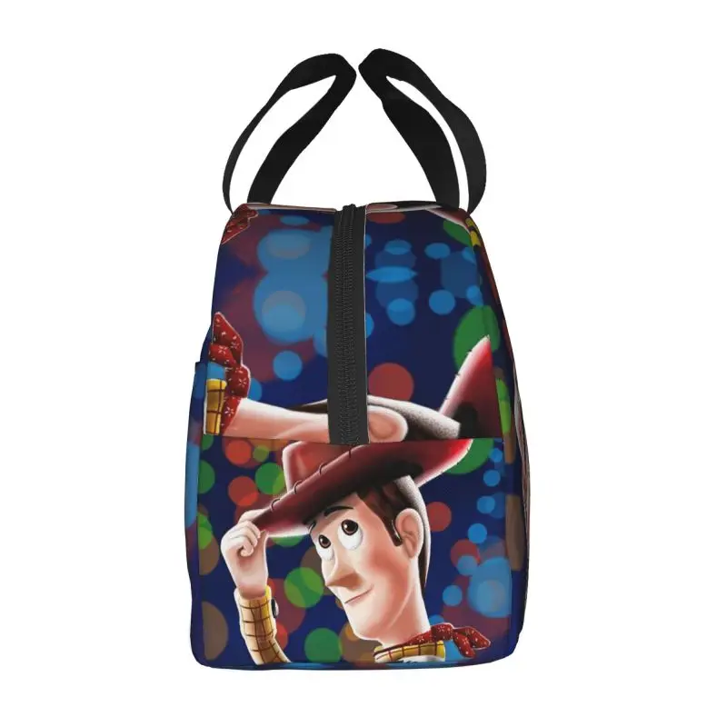 Custom Toy Story Woody Anime Lunch Bag Women Warm Cooler Insulated Lunch Box for Student School