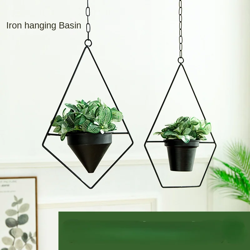 

Iron Flower Pot Hanging Hanging Suspension Potted Plant Planting Hanging Basket Hanging Plant Pot plant pot flower pot