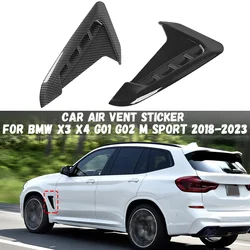 Car Side Fender Air Vent Sticker Trim ABS Shark Gills For BMW X3 X4 G01 G02 M Sport 2018 2019 2020 2021 2022 2023 +