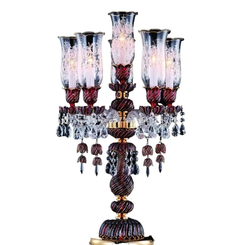Modern Deluxe Crystal Desk Lamp K9 Light Emitting Diode Bedside Lighting Warm White Adjustable Brightness Bedside Table