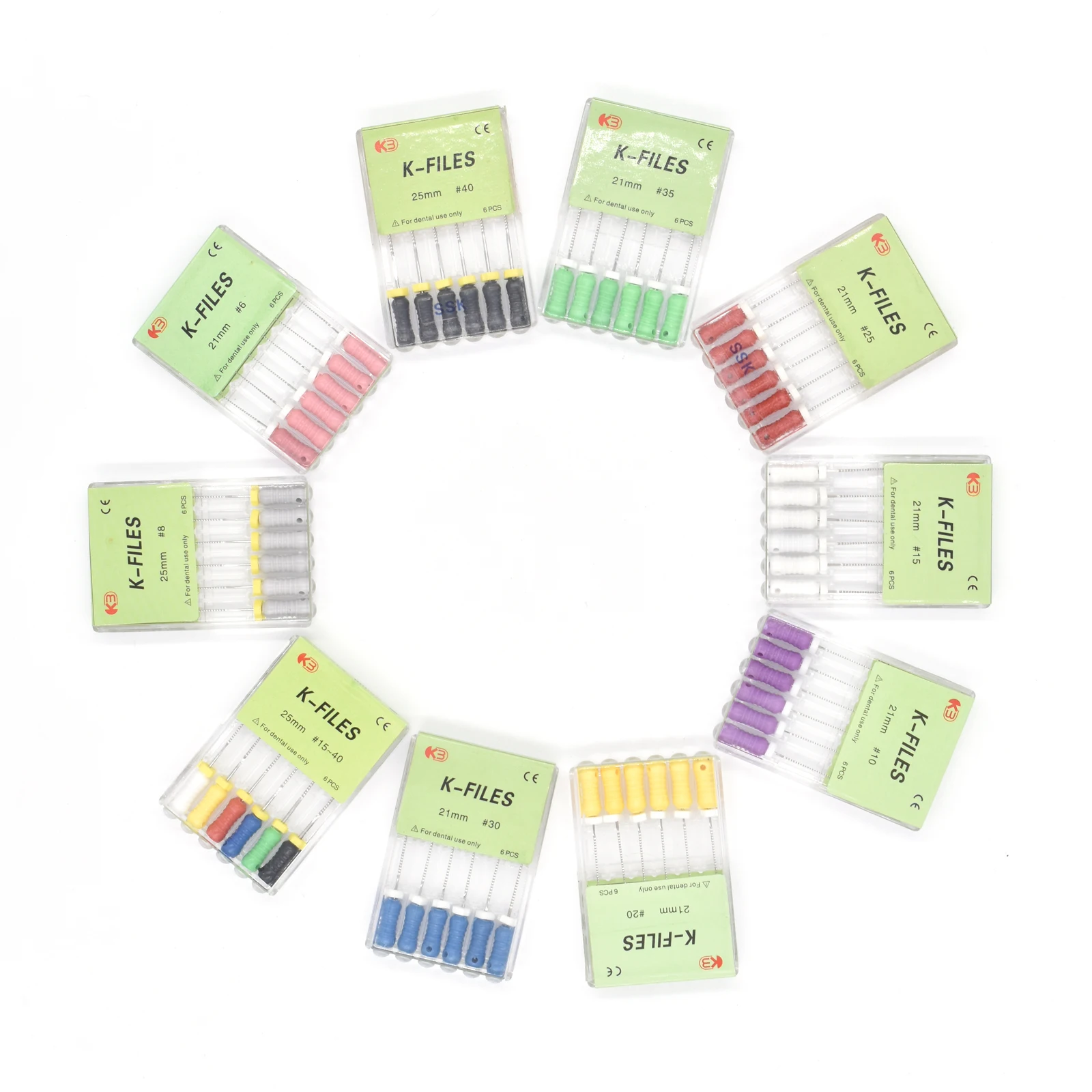 

6Pcs/Box Dental Hand Use K-Files 21/25mm Dental Endodontic Root Canal Files Dentistry Files Lab Tools