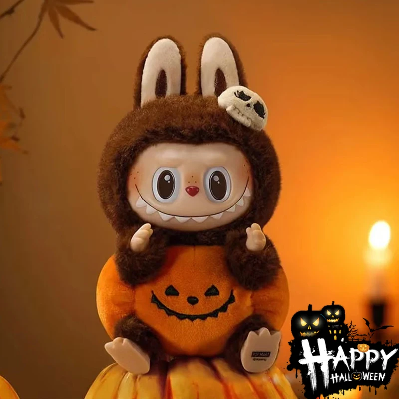 Lababu Halloween Vinyl Pumpkin Monster Carnival Labubu Vinyl Plush Doll Pendant Desktop Ornament Periphery Gifts