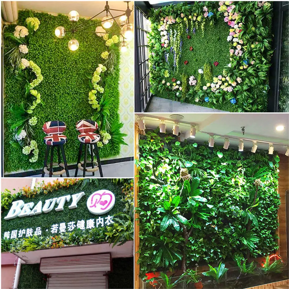 

1pc Artificial Plant Wall Green Landscape Backdrop Decor For Garden Balcony Living Room Grass Lawn Simulation Plants Landscaping