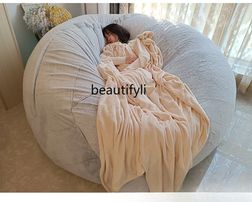 Two-color plush lazy sofa cover bean bag cover tatami fabric home furniture