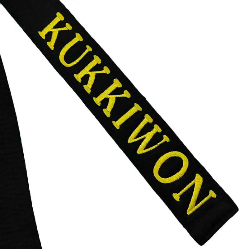 KUKKIWON black belts embroidered width 5cm sports club adult polyester cotton belt customized name Dan World Taekwondo Headquart
