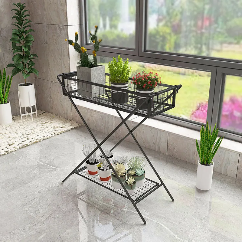 Multi-layer wrought iron flower stand, shelf, balcony succulent flower pot stand, indoor floor-to-ceiling outdoor garden plant p