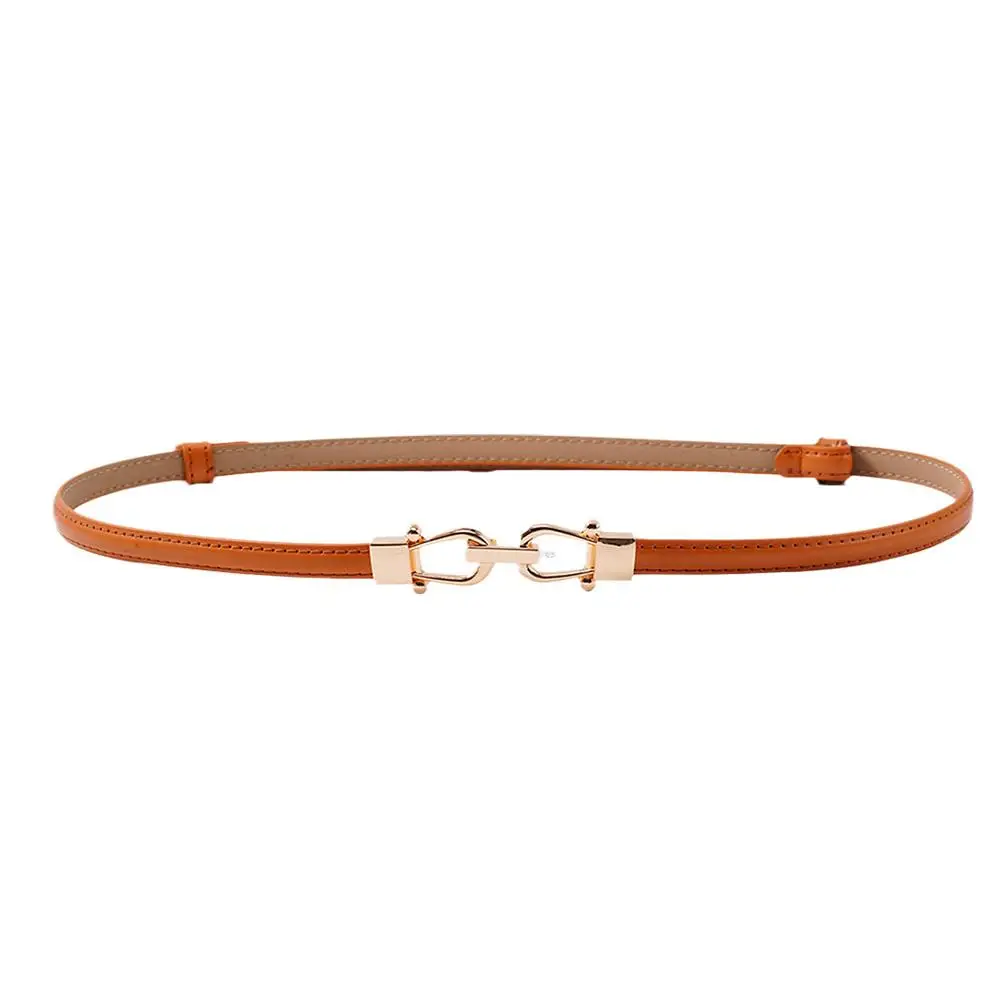 Ремень из искусственной кожи Женский, тонкий регулируемый пояс в винтажном стиле, с латунным замком, для одежды, пальто, N4S9