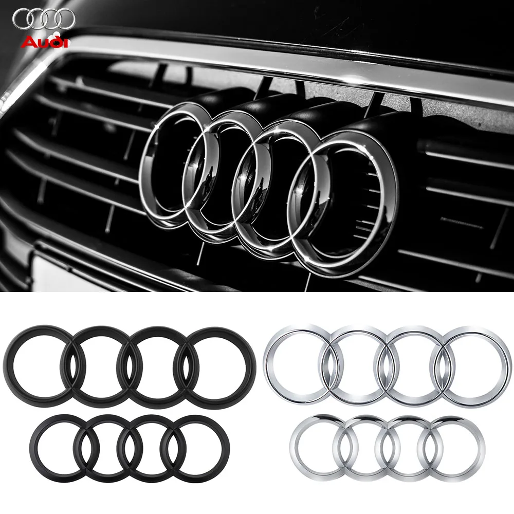 Picture 3: For Audi A4 A3 A5 A6L A7 A4L Q3 Q5 Q2L Q7 Q8 Sportback ABS Auto Emblem 4 Ring Car Front Grille Rear Trunk Decoration Accessories