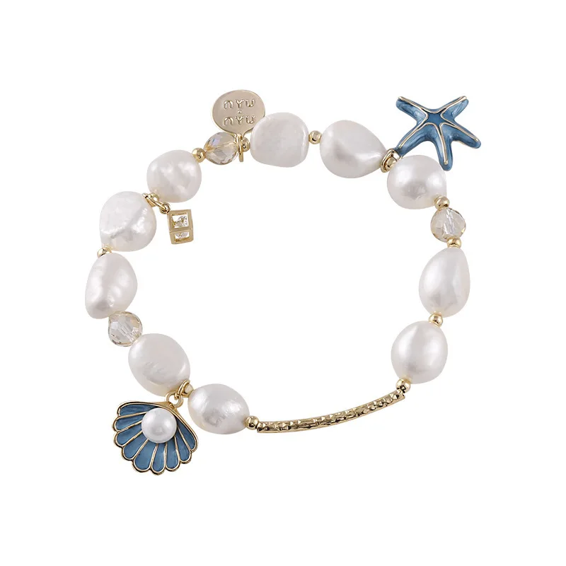 Neue Ankunft Trendy Starfish & Shell Design 14K Gold Gefüllt Natürliche Süßwasser Perle Damen Charm Armband Schmuck Für Frauen geschenk – Detail 10