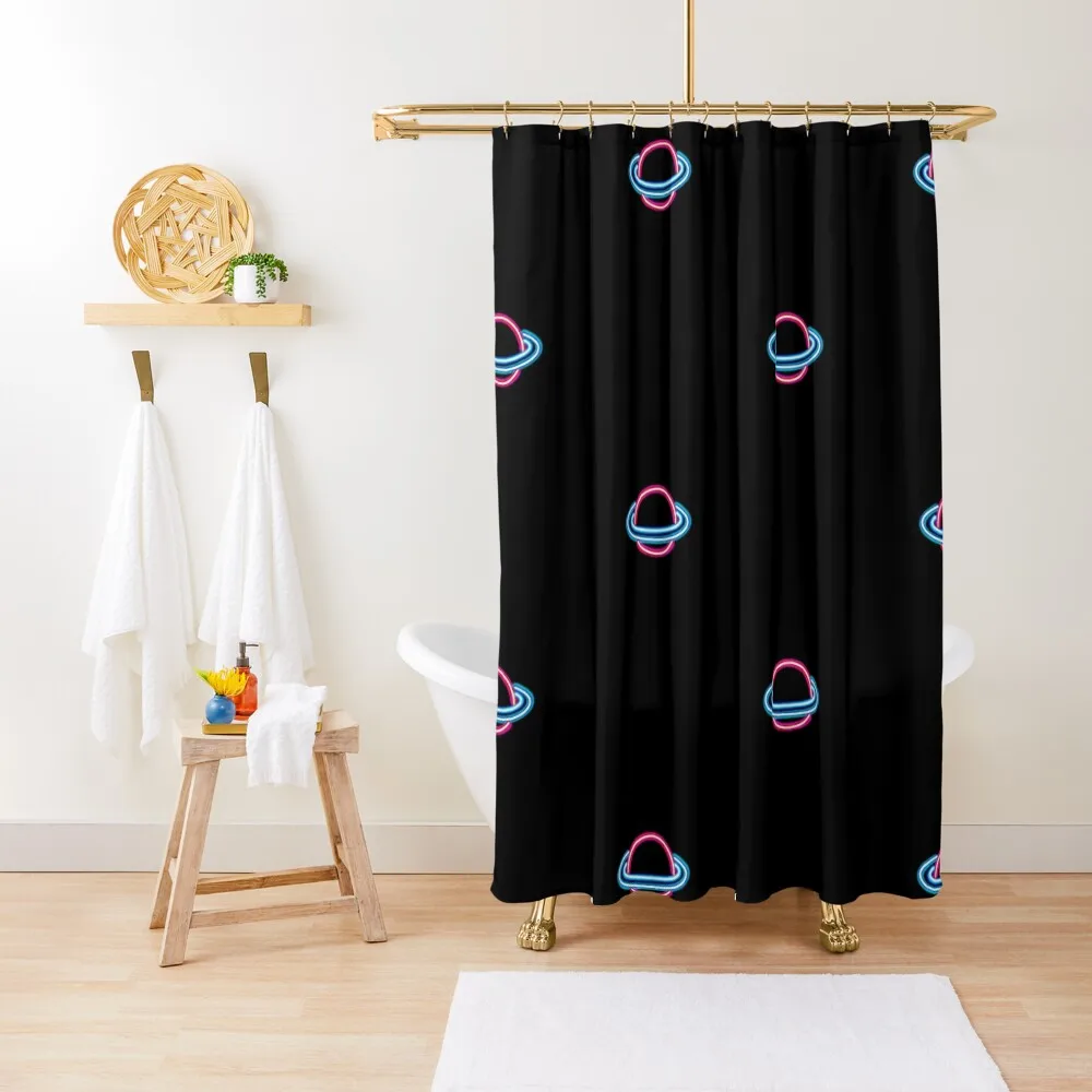 

Planet neon sign Shower Curtain Window Bathroom Shower Set For Shower Bathroom Curtain