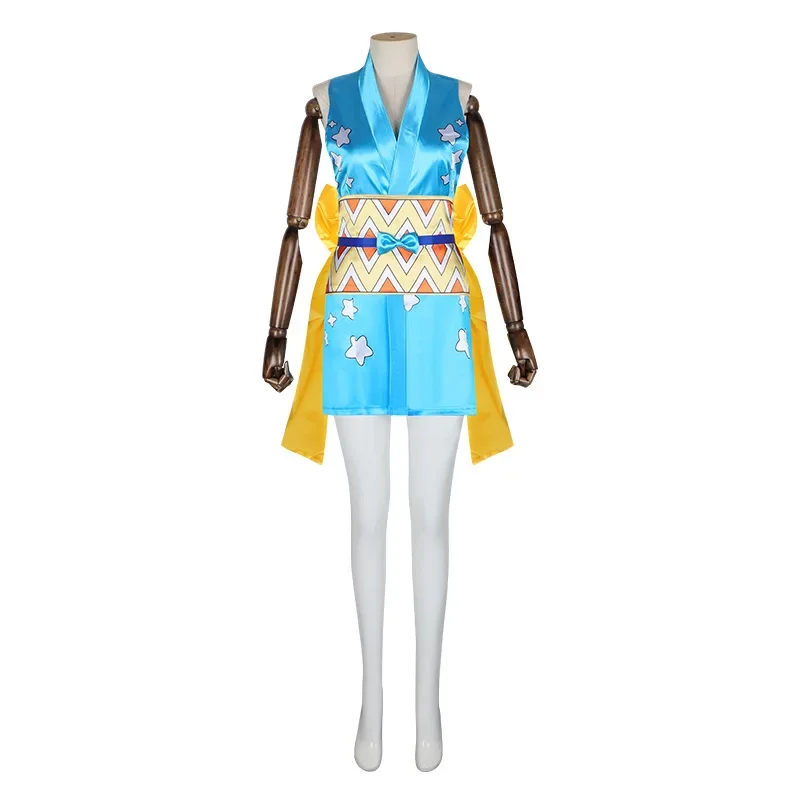 

Japan Anime Nami Cosplay Costume Ladies Summer Kimono Set Satin Butterfly Festival Dress Halloween Carnival Costumes for Women