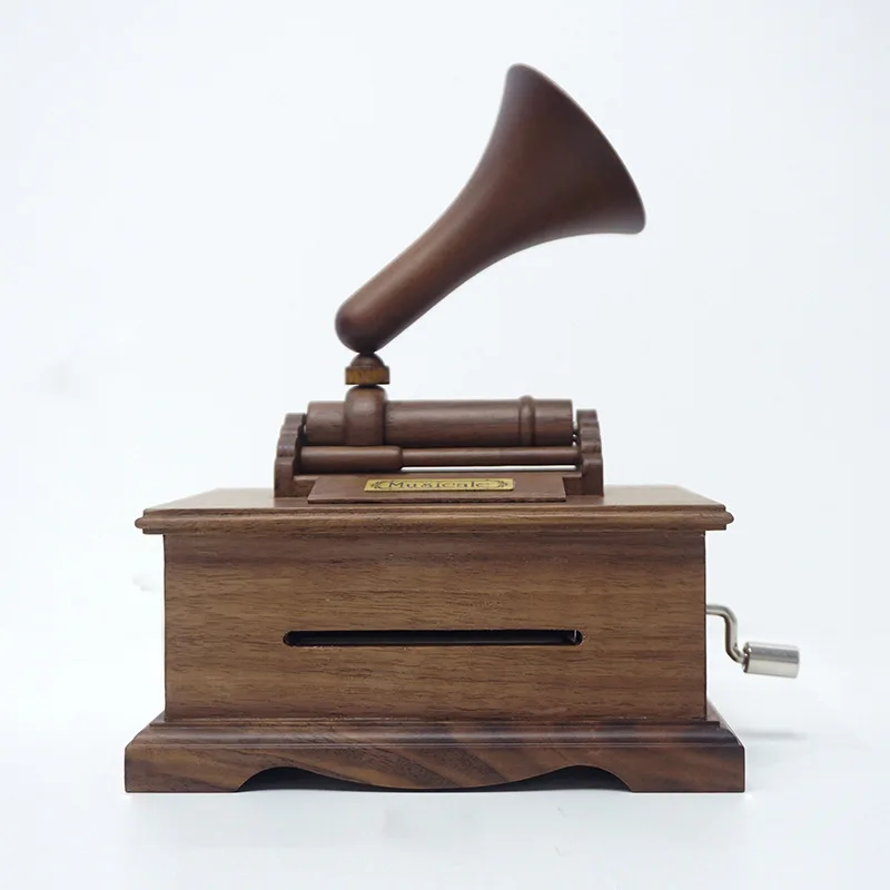 20-tone 30-tone DIY Hand-cranked Paper Tape DIY Composition Music Box Creative Gramophone Wooden Music Box to Send to Friends
