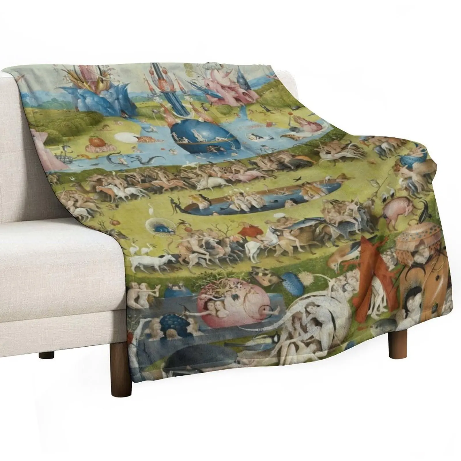 The Garden of Earthly Delights - Hieronymus Bosch Throw Blanket لطيف فاخر وسميك للتخييم، بطانيات فاخرة مصممة