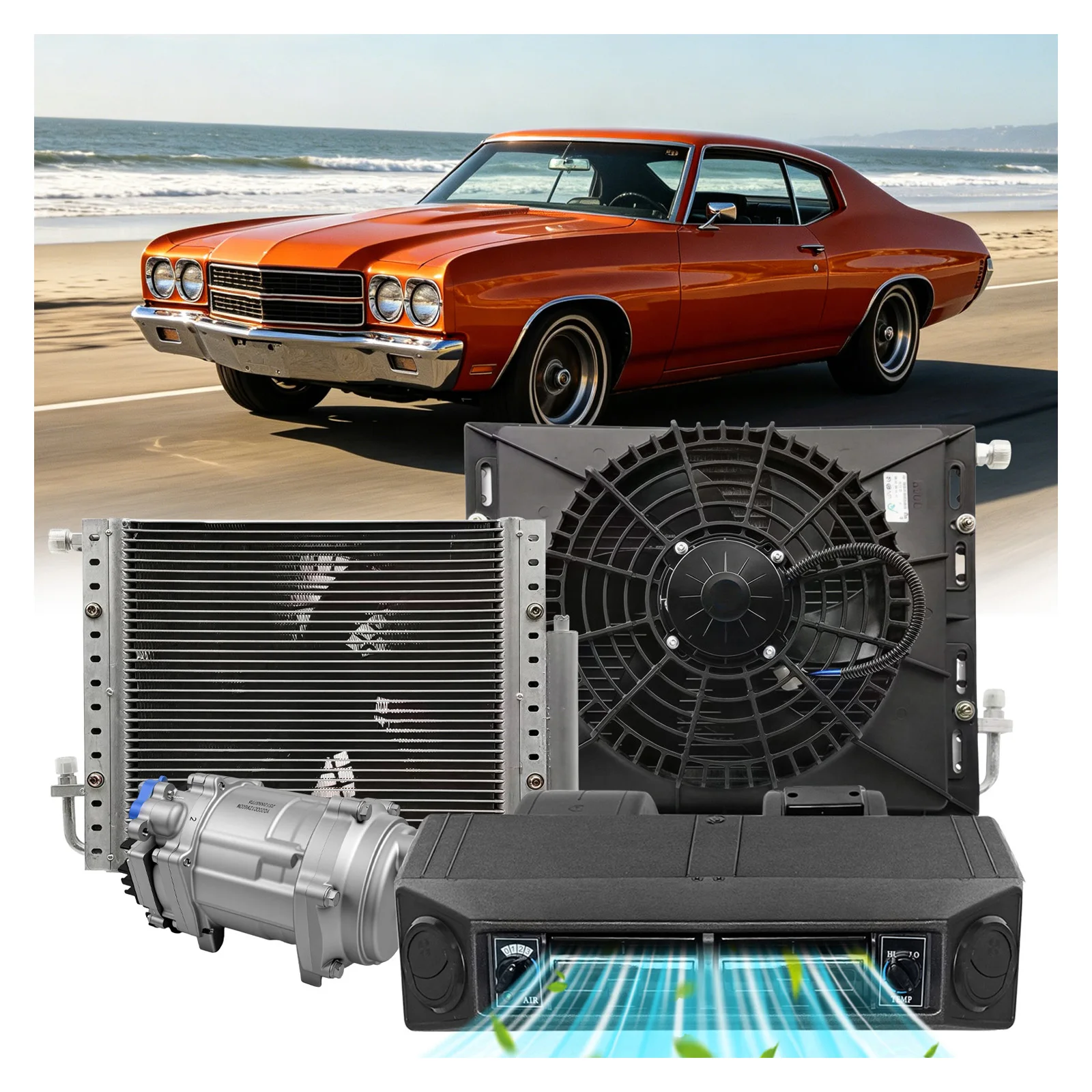 Treeligo 12V Auto-Klimaanlage 10500BTU Universelle Elektrische Fahrzeug-Klimaanlage mit Luftauslass-Kit für Schnelle Kühlung & Heizung