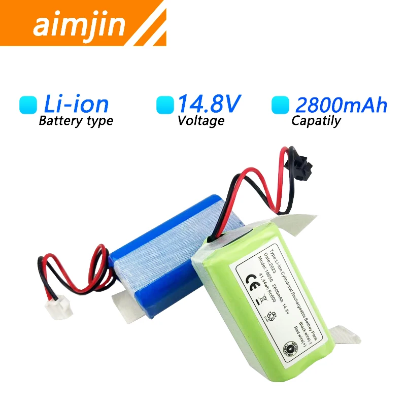 

14.8V 2800mAh Li-ion Battery for Conga Excellence 990 Ecovacs Deebot N79S DN622, Eufy Robovac 11S 12 15C 15S 35C Two Colors