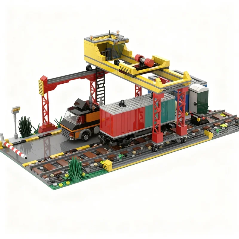 

1151PCS MOC City Train Cargo Terminal Model Custom Building Blocks Technology DIY Creative Assembly Gifts Gift Birthday Set Home