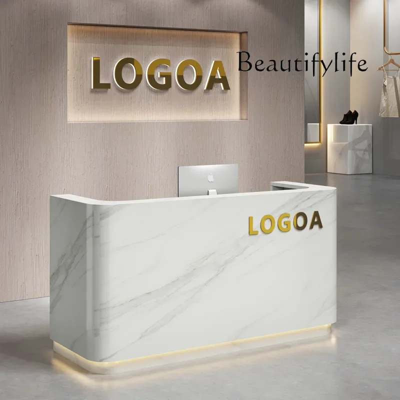 

HU Design Beauty Reception Desks Modern Shop Bar Luxury Hotel Display Executive Reception Desks Company Mostrador Lounge Furnitu