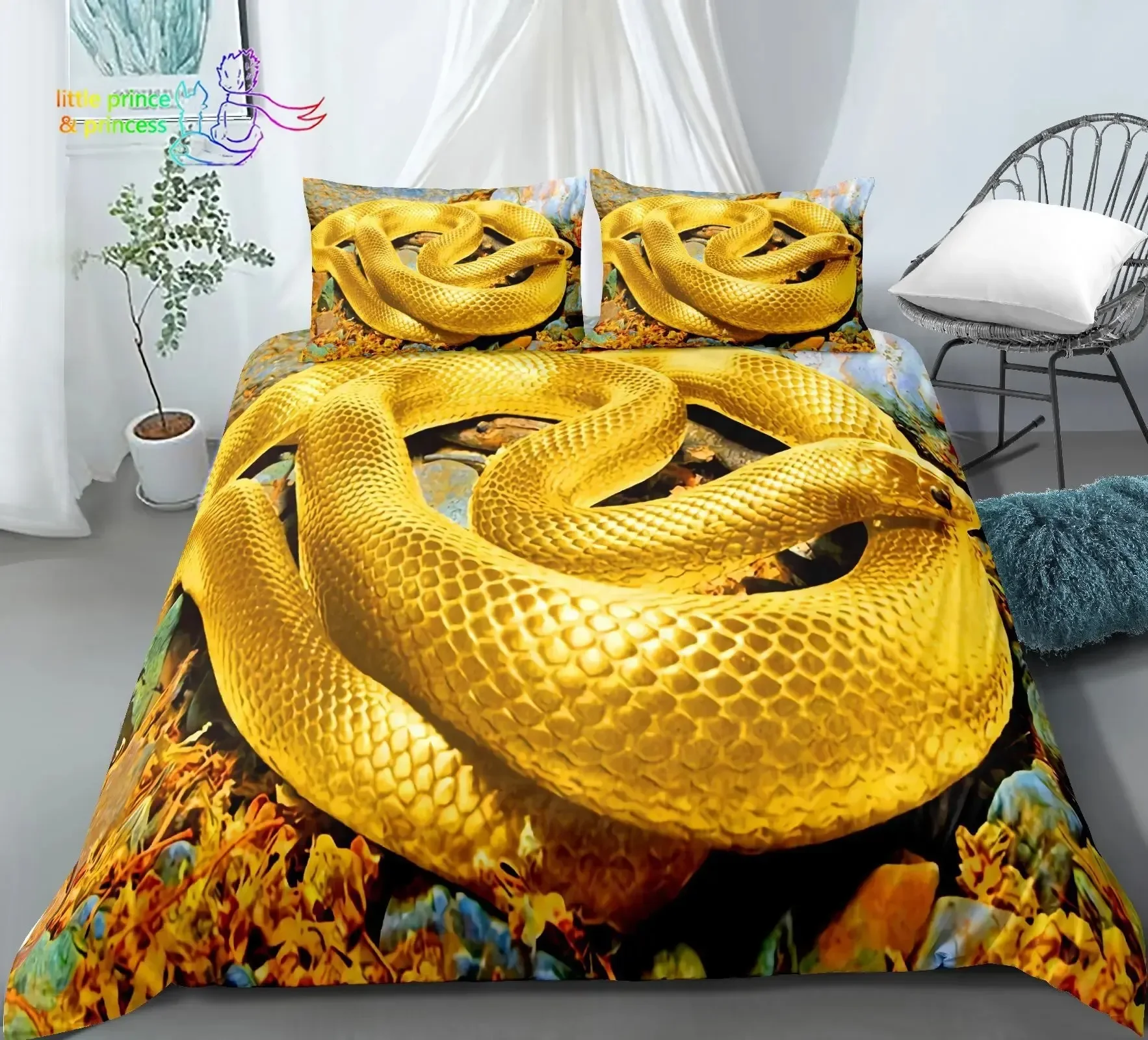 

3D Snake Style Bedding Set Single Twin Full Queen King Size Bed Set Adult Kid Bedroom Bedding Gift