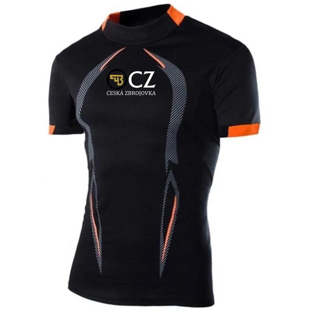 Neue CZ Ceska Zbrojovka Schusswaffen Gym Atmungsaktive T-shirt Männer Schnell Trocknend Jogging T-shirt Männer Training Tees Fitness Tops Laufen