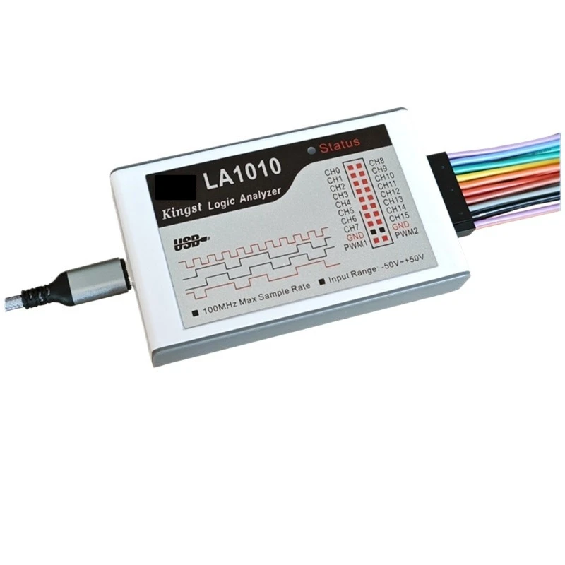 For Logic Analyzer 100M Sample Rate 16 Channel Adjustable Threshold PWM Output x2 Portable