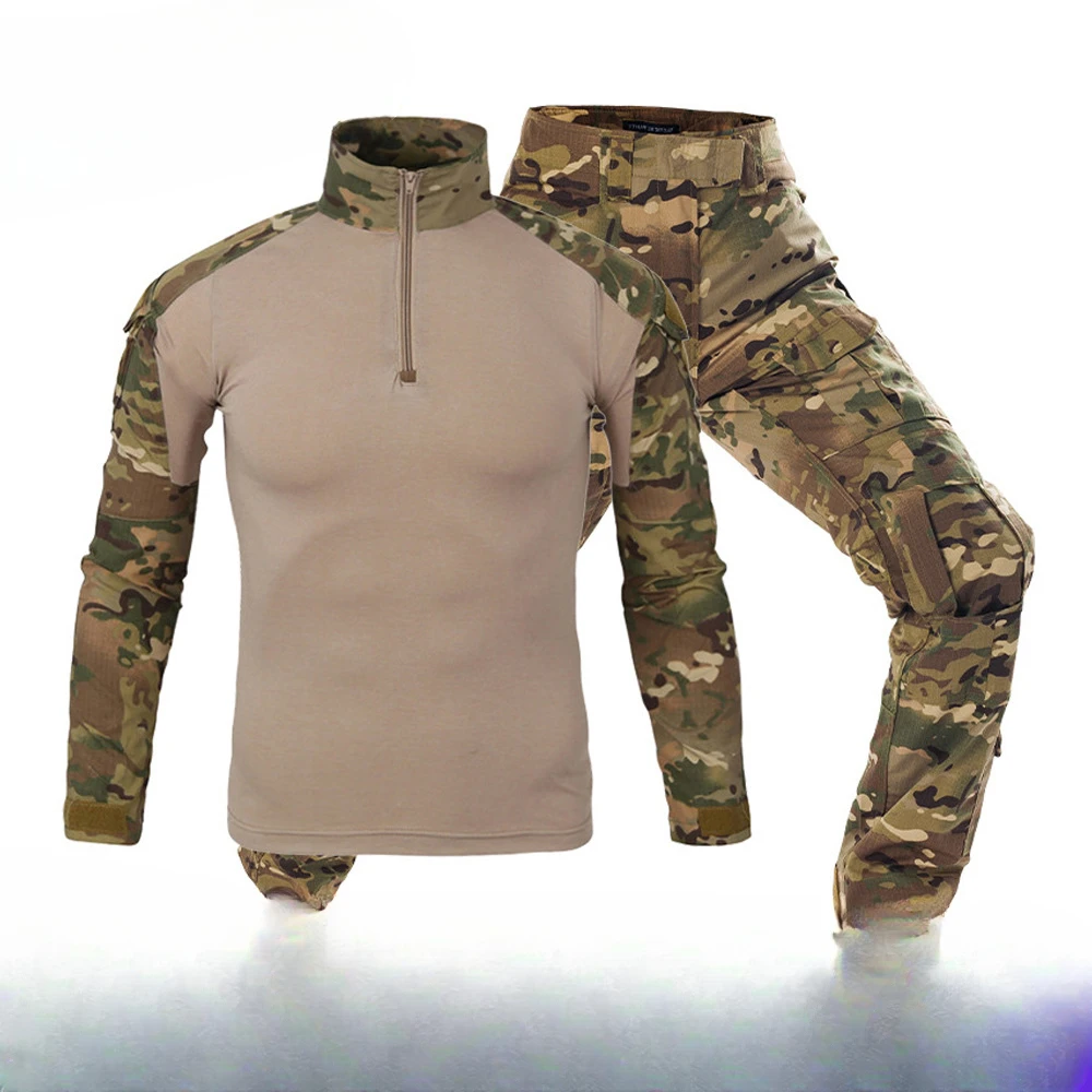 Traje de rana de manga larga para hombre, Camuflaje americano, traje de entrenamiento de rana al aire libre, traje táctico, uniforme militar, bosque Digital