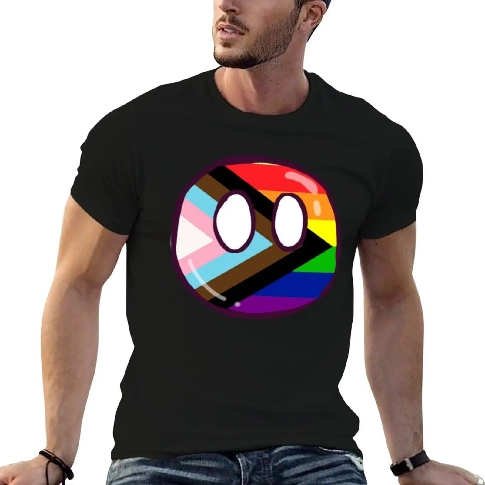 

lgbtball  progress pride T-Shirt t shirt custom print graphic t shirts for man T-Shirt