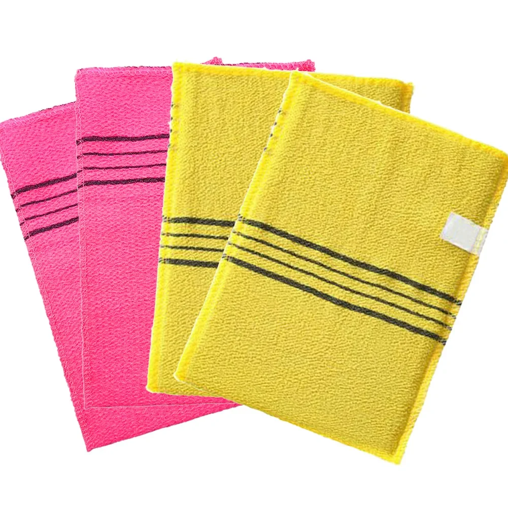 5Pcs Korean Exfoliating Bath Washcloth Body Scrub Shower Towel Peeling Glove Mitt Bath Brushes Scrub Mitt Cleaning Shower Towels