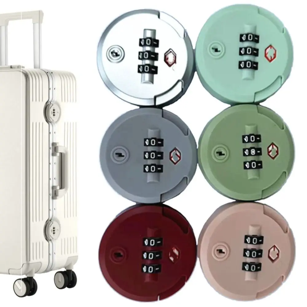 Durable Round 3 Digit Combination Lock TSA Multicolor Luggage Box Coded Lock ABS Lock Catch Customs Password Lock Travel