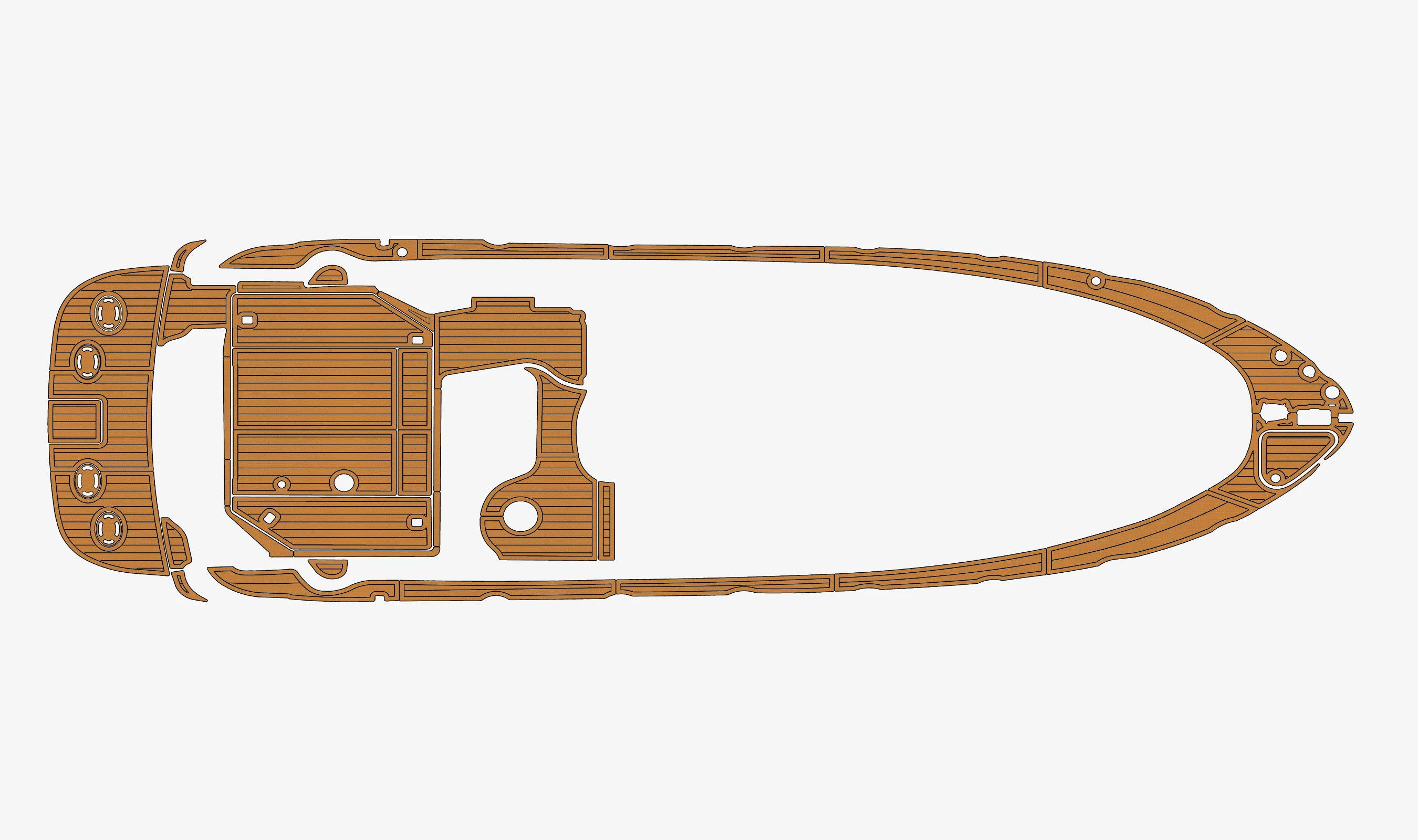 Non-Slip EVA Faux Teak Marine Mat Self-Adhesive 6mm Yacht Cockpit Pad for 2000-2004 Sea Ray 380 Boat Decking Easy Install