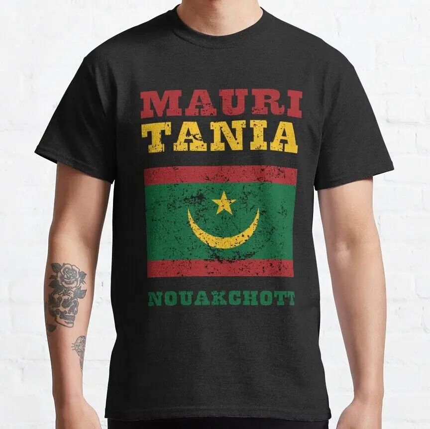 Mauritania Flag Classic    Unisex summer T-shirt Cotton fashion couple clothes