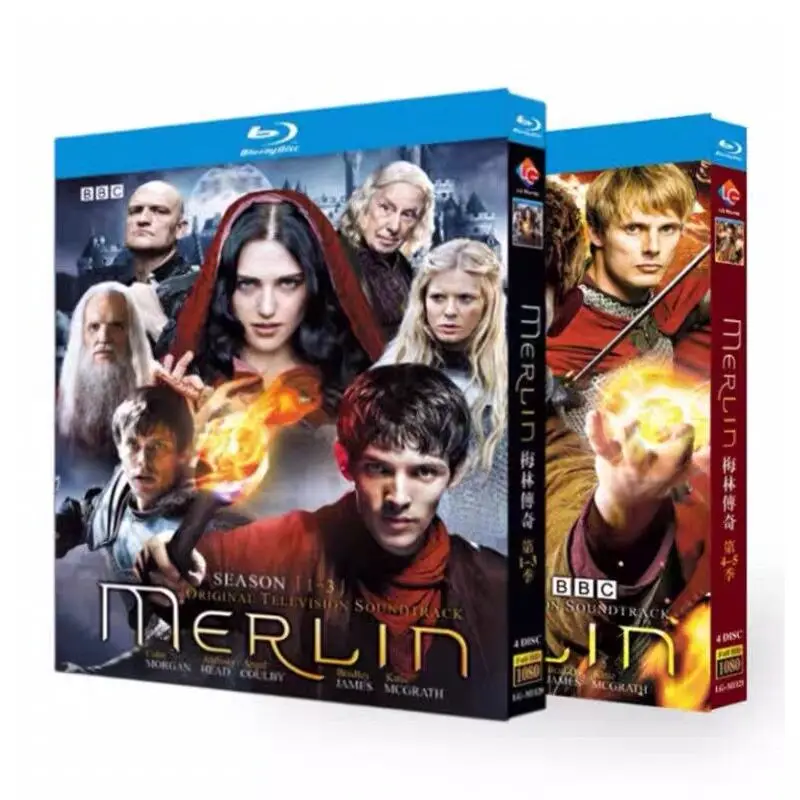 

BBC Merlin: Сезоны 1-5, Blu-ray, высокое разрешение, английский сериал, набор BD-дисков в коробке