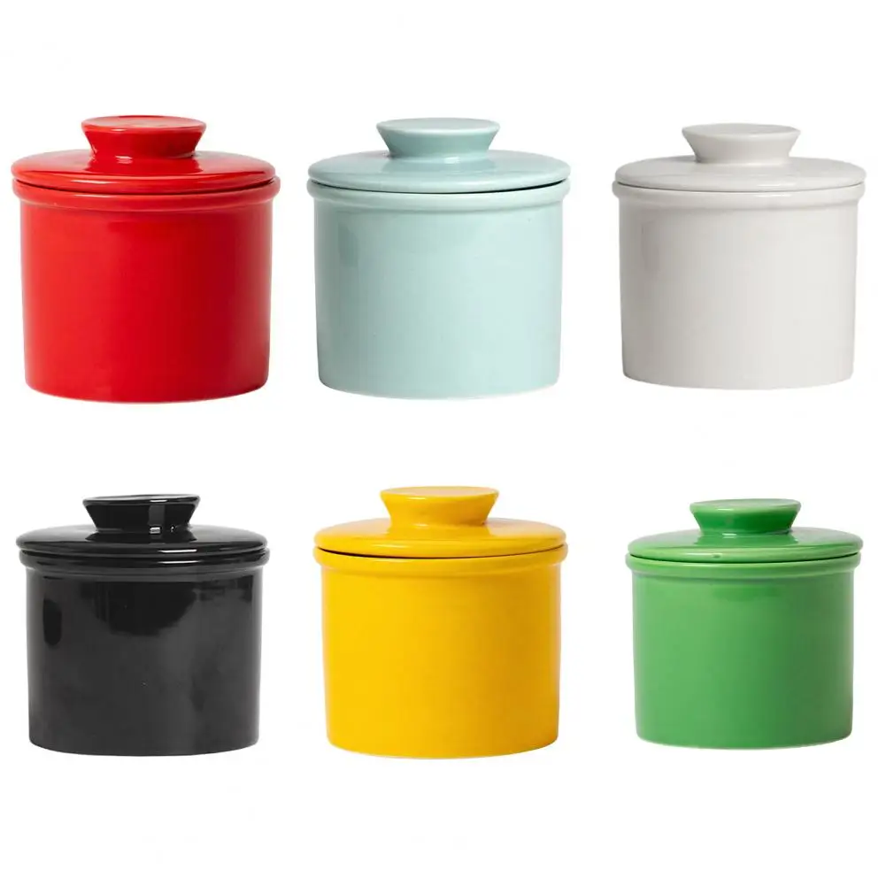 French Butter Ceramic Jar With Sealed Lid Durable Butter Keeper For Kitchen Multifunctional Storage Jar For Jam Nuts
