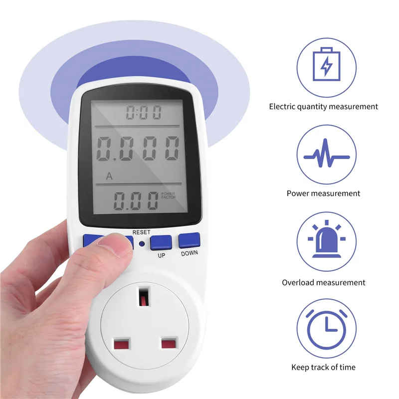 Цифровой ЖК-измеритель мощности GOOD-AC, счетчик мощности, кВтч, счетчик электроэнергии, измерительная розетка, анализатор мощности