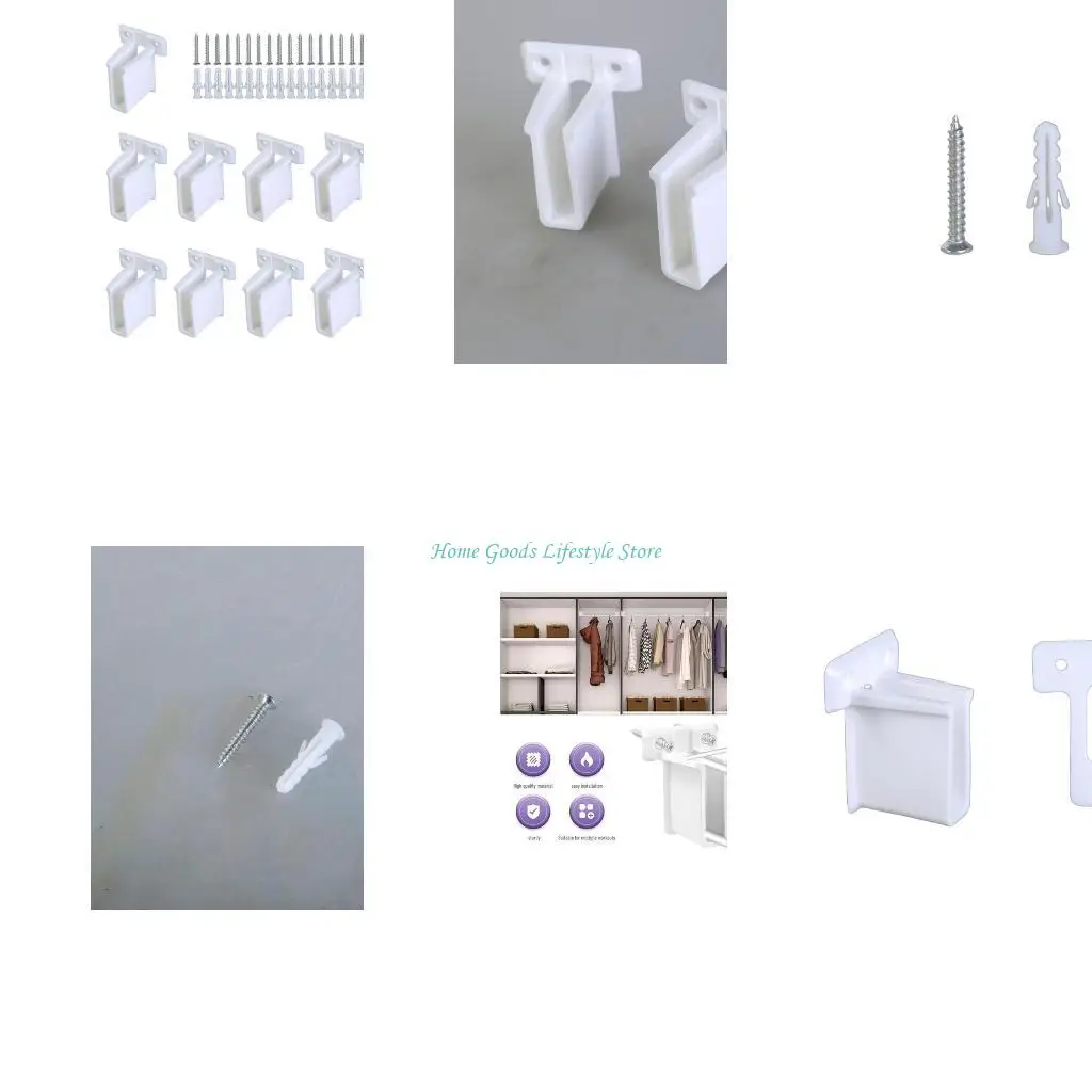

E74E Pack of 11 Stainless Steel Portable Wire Shelf End Brackets Closet Wall Mount Supports for Enhanced Stability Use