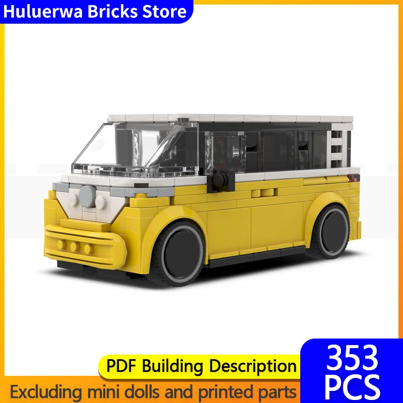 

Модель скоростного гоночного автомобиля MOC, строительные кирпичи ID.BUZZ, чистый электрический MPV, модульная технология, детские праздничные подарки, сборный игрушечный костюм