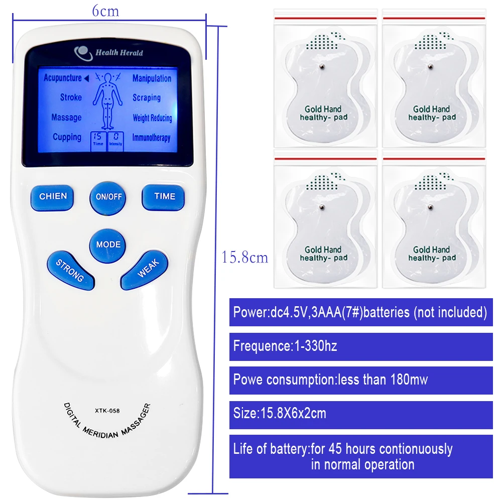 8 Modes Tens Machine Digital Therapy Electric EMS Muscle Stimulator Dual Channel Body Massage Relax Full Body Muscle Massager