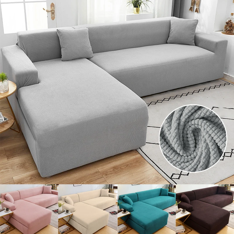 

Jacquard Universal Sofa Cover Stretch Solid Color Couch Covers for Living Room Elastic Protector Washable Anti-dirty Settee Case