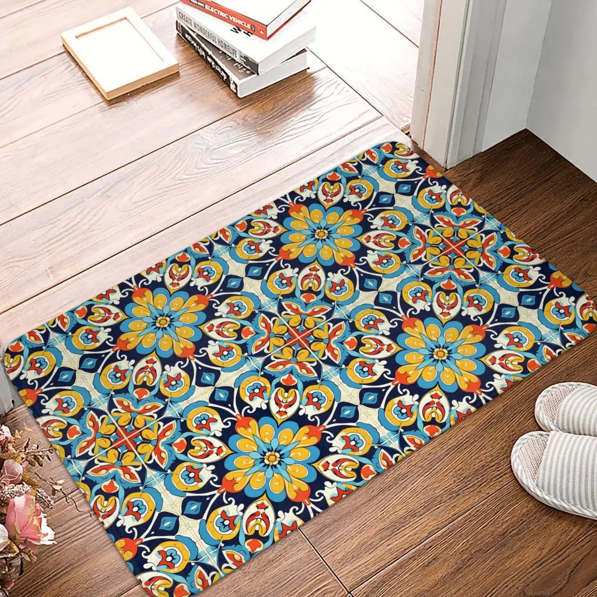 Portuguese Tile #6 Non-slip Doormat Floor Mat Sand Scraping Carpet Rug for Kitchen Entrance Home Balcony Footpad Mats