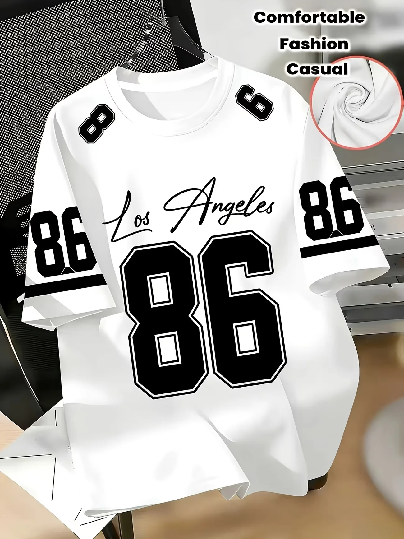 Street Fashion Los Angeles - 남성용 라운드넥 반팔 티셔츠, 레트로 로스앤젤레스
