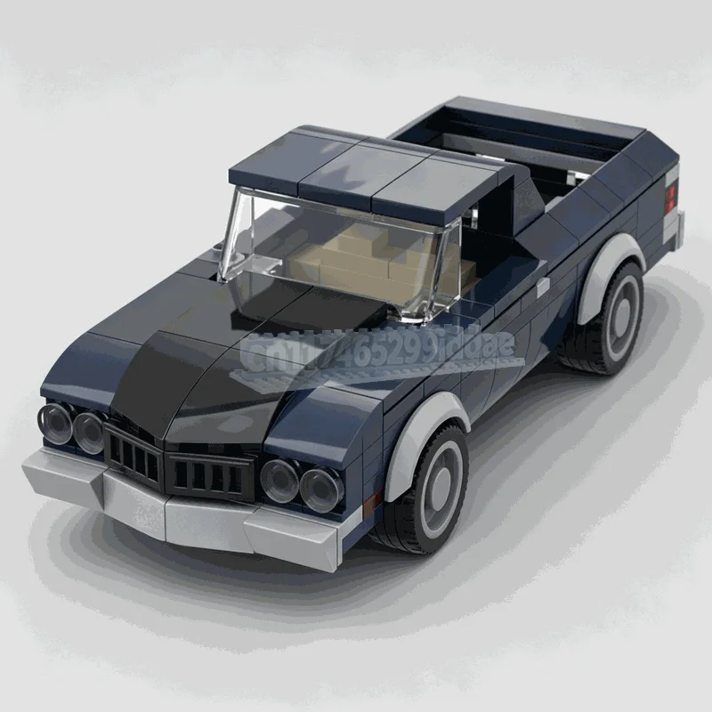 231PCS Vintage Blue Utility Coupe Building Blocks Classic Pickup Vehicle Model DIY Assembly Toy Creative Collection Display Gift