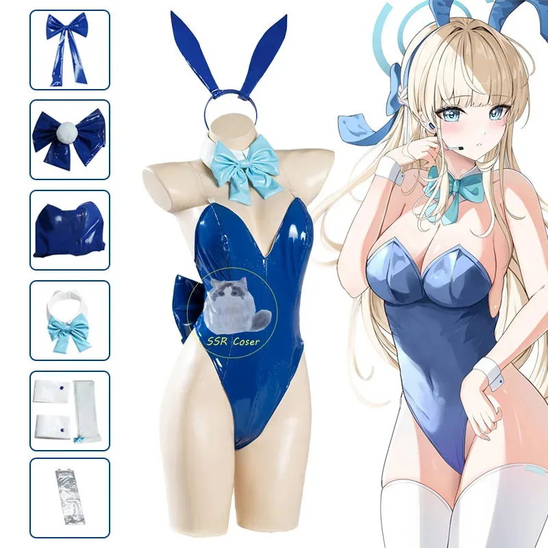 Anime Blue Archive Asuma Toki Cosplay Costume Sexy Bunny Uniform Full Set Jumpsyit Halloween Party Role Play Clothing6;d'3,h'7.b