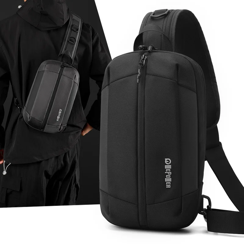 Men's nylon waterproof lightweight large capacity handheld chest bag long multi-function travel diagonal backpack